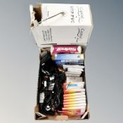 A box of Microsoft Home and Business software, publishing disks, cables, mice etc,