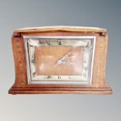 An oak cased Art Deco Temco electric mantel clock