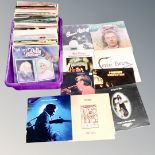 A box of vinyl records to include Donovan, Johnny Cash, Bob Dylan, Roy Orbison,