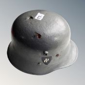 A copy of a German WWII helmet