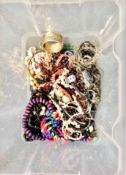 A crate of assorted costume jewellery