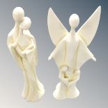 Two contemporary Spirit of Love by John Woodward figures - Embrace and Come unto me