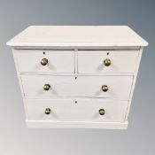 A Victorian painted pine four drawer chest