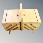 A concertina sewing box