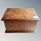 A 19th century oak table box, width 26.