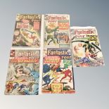 Marvel Comics : Fantastic Four issues 31, 32, 33, 34 and 35, all 12¢ covers in plastic wallets.