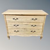 A four piece French style bedroom suite comprising of three drawer chest,