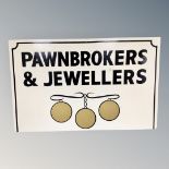 A hand painted wooden sign - Pawnbroker and Jewellery,