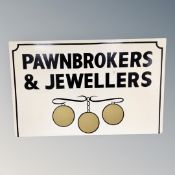 A hand painted wooden sign - Pawnbroker and Jewellery,