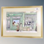 Barry Smith : MECCA Bookmakers, Liverpool road, watercolour, signed, 24 cm x 35 cm,