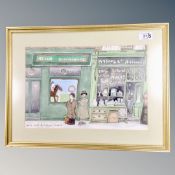 Barry Smith : MECCA Bookmakers, Liverpool road, watercolour, signed, 24 cm x 35 cm,