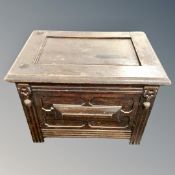 A 19th century oak bible box