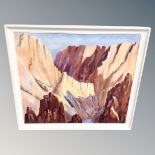 Continental School : Mountain study, oil on canvas,