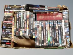 Two boxes of assorted dvds