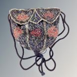 An Art Deco beaded evening bag in the form of a tasseled hat