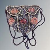 An Art Deco beaded evening bag in the form of a tasseled hat