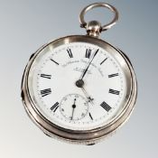 A silver pocket watch - The Climax Trip Action Patent