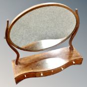 A Victorian inlaid mahogany dressing table mirror