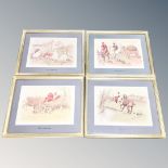 A set of four colour hunting prints in gilt frames