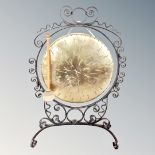 A brass dinner gong, diameter 41 cm,