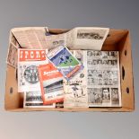A box of mid century sporting scrap albums together with five programmes,
