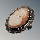 A silver marcasite brooch