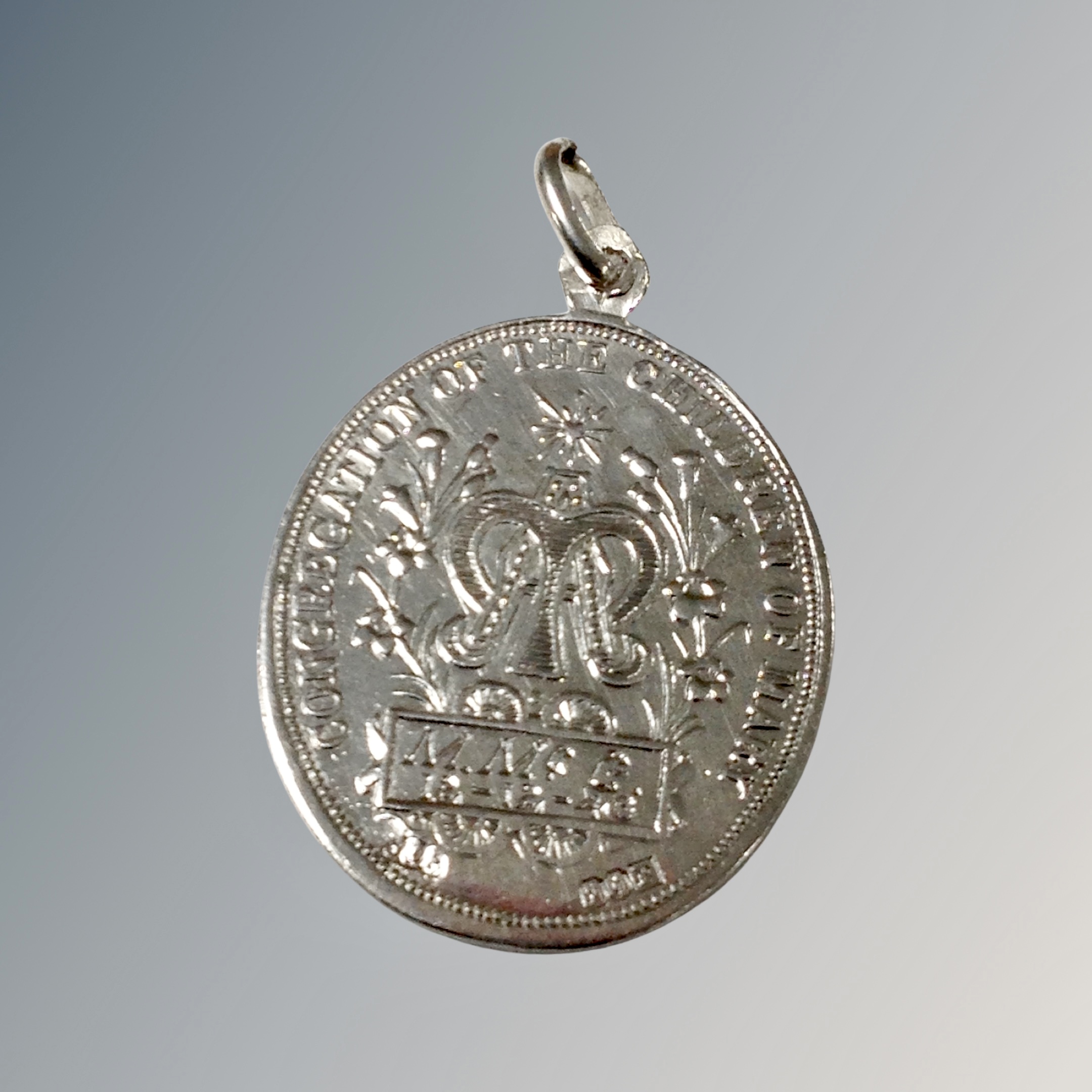 A silver medallion