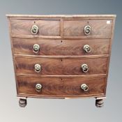 A Victorian mahogany five drawer bow fronted chest