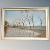 ** Edler : open landscape with trees, oil on canvas, signed, dated '22,