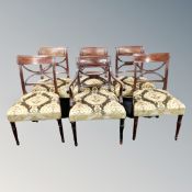 A set of four Victorian mahogany dining chairs together with further pair of dining chairs