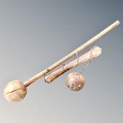 An African wooden knobkerrie togeher with a reenactment star