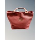 A Mulberry Hellier red leather hand bag