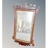 A 19th century mahogany framed Chippendale style wall mirror