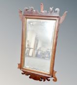 A 19th century mahogany framed Chippendale style wall mirror