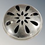 A silver lidded scent dish,