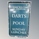 A metal pub sign - A Warm Welcome to Everyone 120 cm x 70 cm