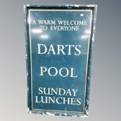 A metal pub sign - A Warm Welcome to Everyone 120 cm x 70 cm