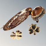 Two old brooches and earrings