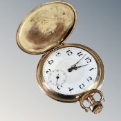 A gold plated full hunter pocket watch