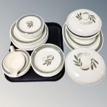 Forty pieces of Susie Cooper hand painted ferndown pattern dinner ware