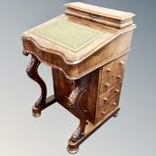 A Victorian walnut davenport