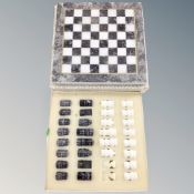 A 20th century boxed marble chess set