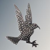 A silver marcasite brooch