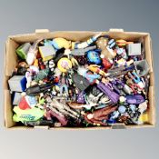 A box of Action figures, Dr Who, Scooby Doo, Star Wars,
