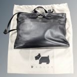 A Radley black leather hand bag with dust bag