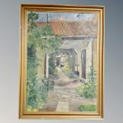 ** Sewerin : view through an archway, oil on canvas, signed,