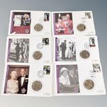 Six commemorative coin covers