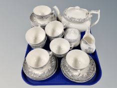 Twenty seven pieces of Spode rural tea china