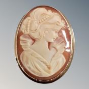 A 9ct yellow gold mounted cameo brooch