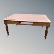 A Victorian mahogany library table CONDITION REPORT: Missing two drawers
